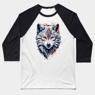 Gray Wolf AI Art Baseball T-Shirt